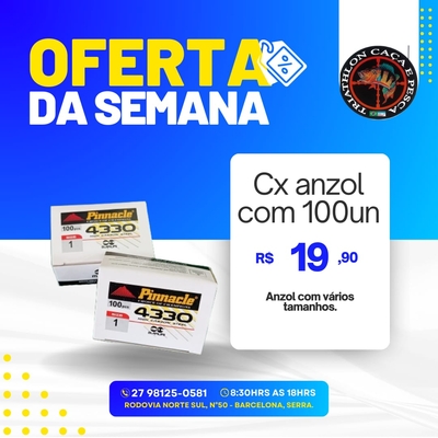 Caixa com Anzol 100un